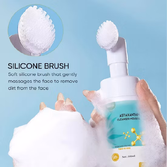 Wholesale Face Wash OEM/OEM Amino Acid Foaming Skin Care Mousse Makeup Remove Moisturizing Deep Cleansing Facial Cleanser with Brush 