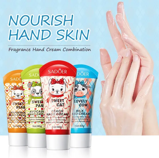 Online Sale Hand Skin Care Moisturizing Whitening Grapefruit Avocado Honey Peach Milk Tender Moisturizing Impoves Dry Autumn Winter Cartoon Hand Cream 