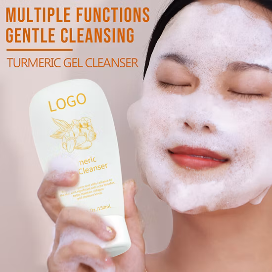 Skin Care Products Turmeric Oil Control Acne Whitening Moisturizing Foam Facial Cleanser 