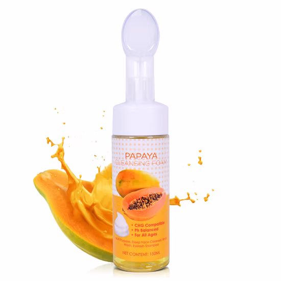 Organic Herbal Extract Deep Cleansing Foam Face Clean Cleansing Facial Cleanser Face Wash with Brush 